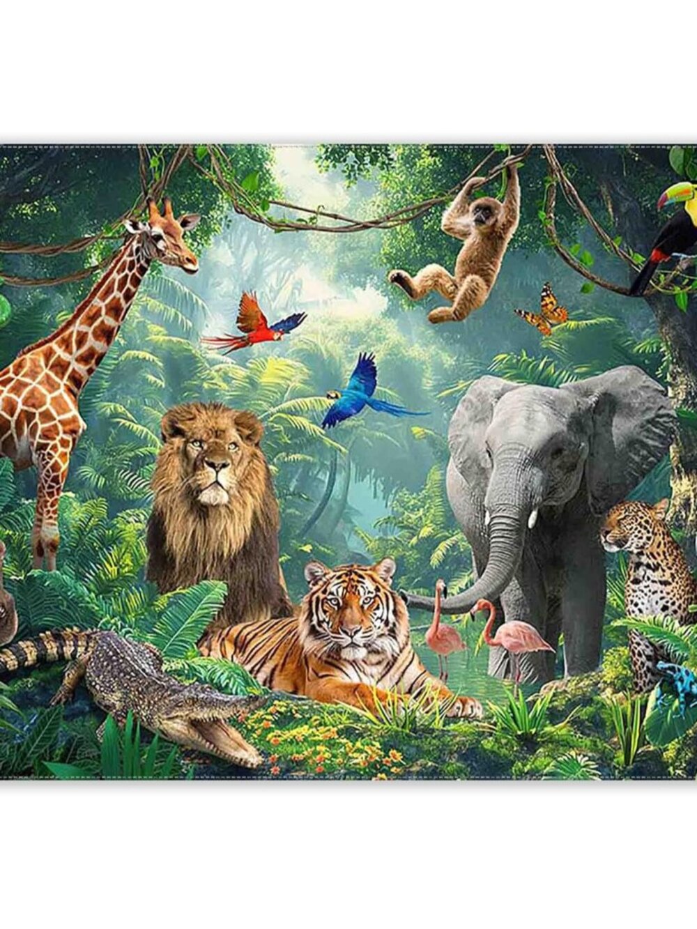 7x5ft Jungle Forest Animals Photography Backdrop Rainforest Banner